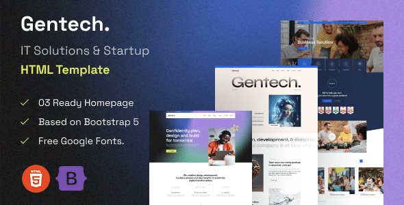 Gentech – IT Solutions Startup HTML Template - 