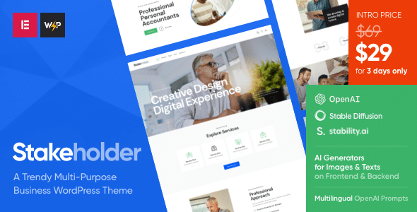 Stakeholder v1.0 Nulled - Бизнес-тема WordPress