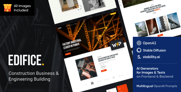 Edifice v1.0 Nulled - Тема WordPress «Строительство»