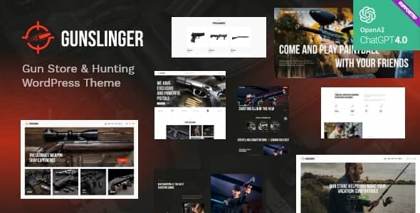 Gunslinger v1.0 Nulled - Тема WordPress «Охота на оружейный магазин»