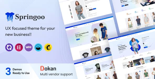 Springoo v1.0.4 Nulled - Тема WordPress для WooCommerce «Модная футболка»