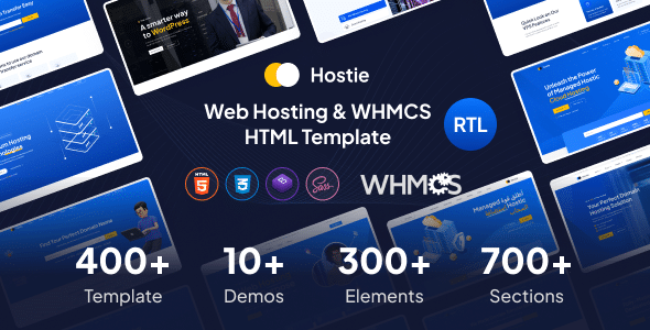 Hostie Nulled - Веб-хостинг HTML-шаблон WHMCS