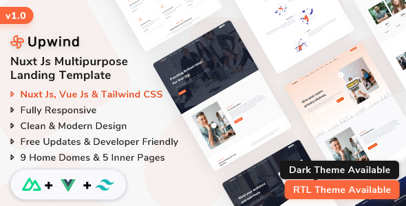 Upwind Nulled - Шаблон целевой страницы Nuxt Js