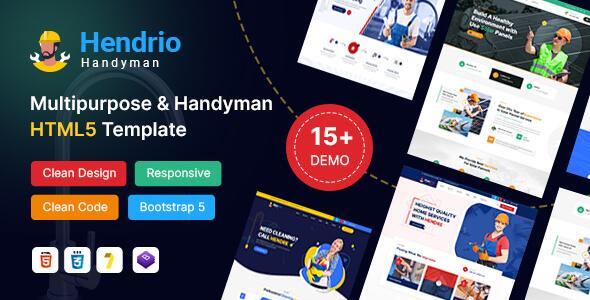 Hendrio – Multipurpose and Handyman Plumbing HTML5 Template - 