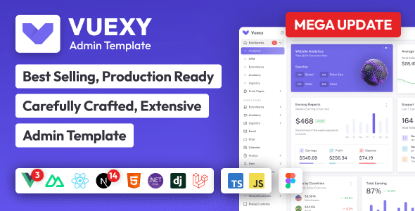 Vuexy v10.2.0 Nulled - Vuejs, React, HTML Шаблон панели администратора Laravel