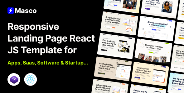 Masco Nulled - Шаблон React для запуска программного обеспечения Saas