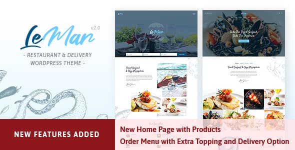 LeMar v2.1 Nulled - WordPress тема ресторана морепродуктов