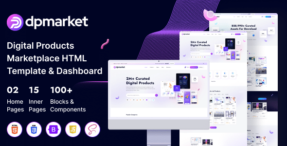 DpMarket – Digital Products Marketplace Html5 Template With Dashboard - 