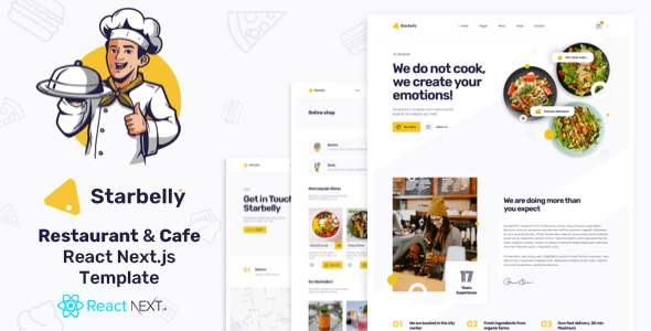 Starbelly Nulled - Шаблон React Restaurant Cafe NextJS