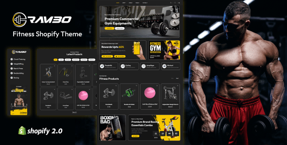 Rambo Nulled - Товары для фитнеса и тренажерного зала Shopify Тема