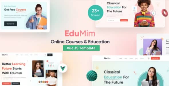 Edumim – Education and Online Course Vue Js Template - 