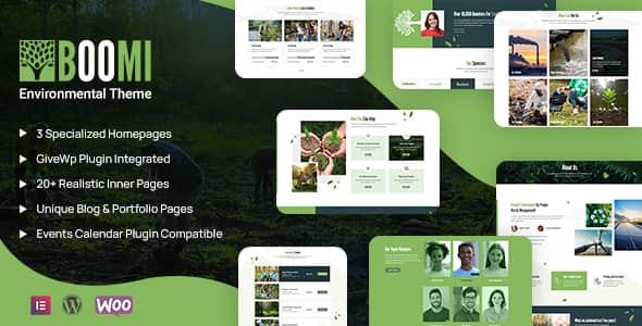 Boomi v1.0.3 Nulled - Тема WordPress «Экология окружающей среды»