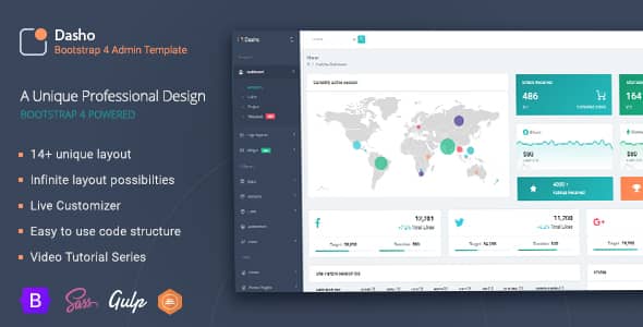 Dasho Nulled - Шаблон администрирования Bootstrap