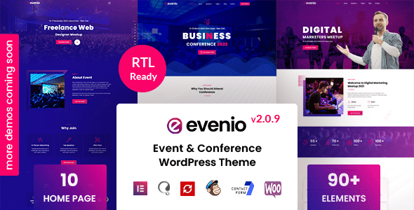 Evenio v2.0.9 Nulled - WordPress тема для конференций