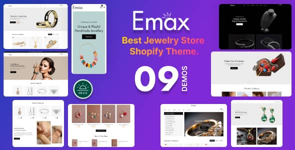 Emax Nulled - Тема Shopify OS 2.0 для ювелирного магазина