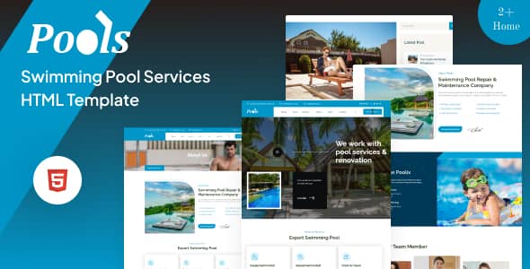 Pools Nulled - HTML-шаблон «Услуги бассейна»