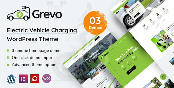 Grevo v1.8 Nulled - Тема WordPress для зарядки электромобилей