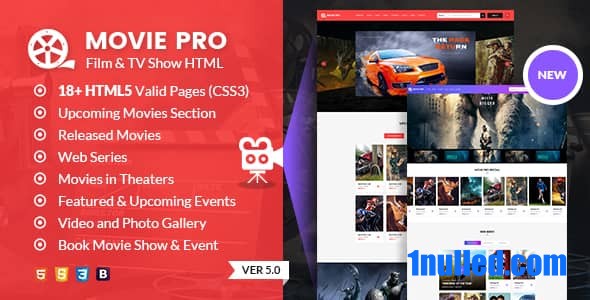 Movie Pro Nulled - HTML-шаблон телешоу и продюсерского центра