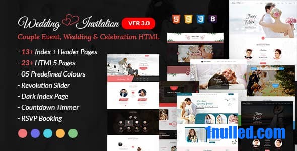 Wedding Event Nulled - HTML-шаблон свадебного приглашения и торжества