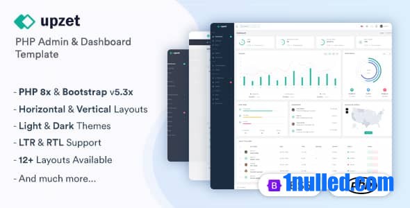 Upzet v1.1.0 Nulled - Шаблон панели администратора PHP