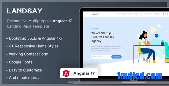 Landsay v1.2.0 Nulled - Шаблон целевой страницы Angular 17