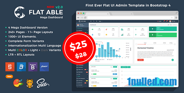 Flat Able Nulled - Шаблон администрирования Bootstrap 5 с плоским пользовательским интерфейсом v3.0