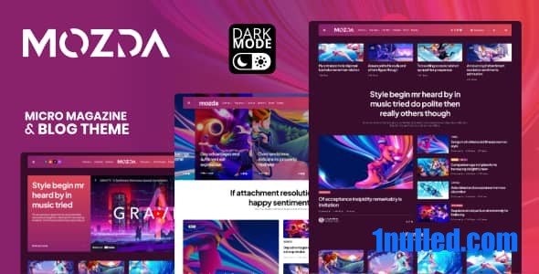 Mozda v1.1 Nulled - Тема блога Micro Magazine с темным режимом