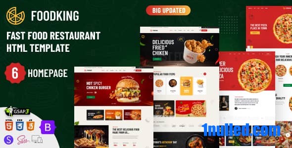 Foodking Nulled - HTML-шаблон ресторана быстрого питания