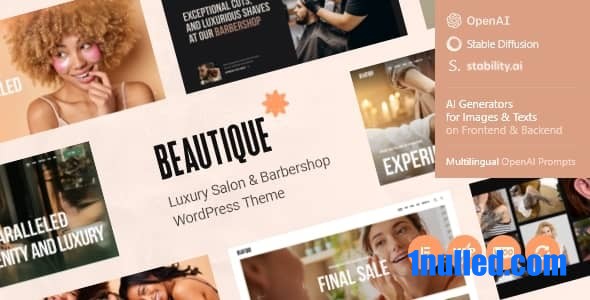 Beautique v1.0 Nulled - Тема WordPress для роскошного салона-парикмахерской