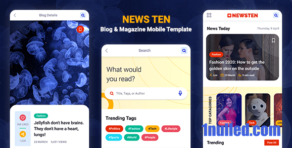 Newsten Nulled - Блог Журнал Мобильный HTML-шаблон