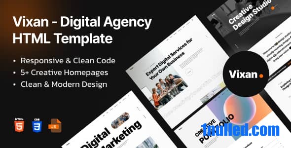 Vixan Nulled - HTML-шаблон портфолио цифрового агентства
