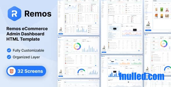Remos Nulled - HTML-шаблон панели администратора электронной коммерции