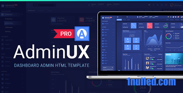 Adminux PRO Nulled - Панель управления HTML Bootstrap 4, Angular 8, React, laravel Starterkit