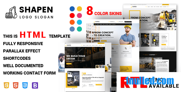 Shapen Nulled - Строительный HTML-шаблон