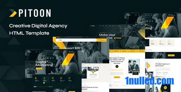 Pitoon Nulled - HTML-шаблон креативного цифрового агентства