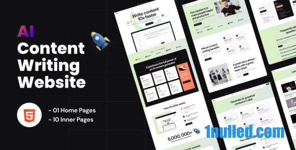 Contis Nulled - HTML-шаблон целевой страницы AI Writer для копирайтинга