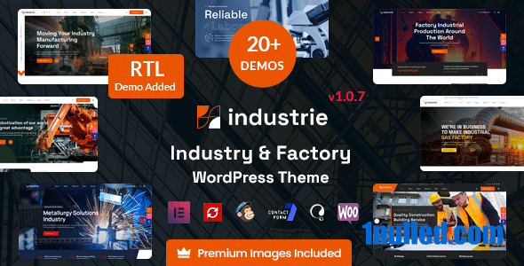 Industrie v1.0.7 Nulled - Тема WordPress для фабричной промышленности