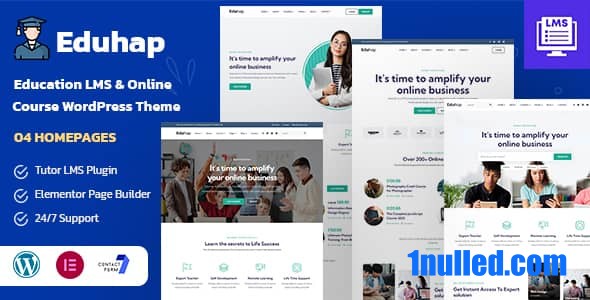 Eduhap v1.7 Nulled - Образовательная тема LMS WordPress