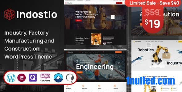 Indostio v1.0 Nulled - Тема WordPress «Фабрика и производство»