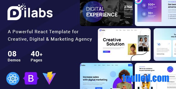 Dilabs v1.0.2 Nulled - Шаблон React для креативного агентства
