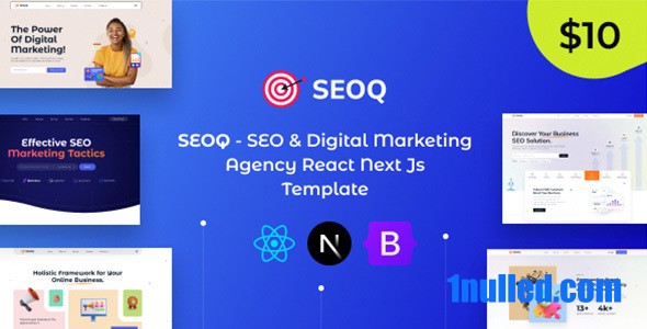 SEOQ Nulled - SEO-шаблон JS для агентства цифрового маркетинга React Next