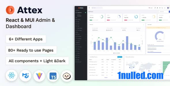 Attex Nulled - Шаблон панели администратора React MUI