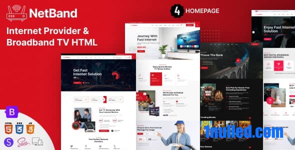 NetBand Nulled - HTML-шаблон интернет-провайдера и широкополосного телевидения