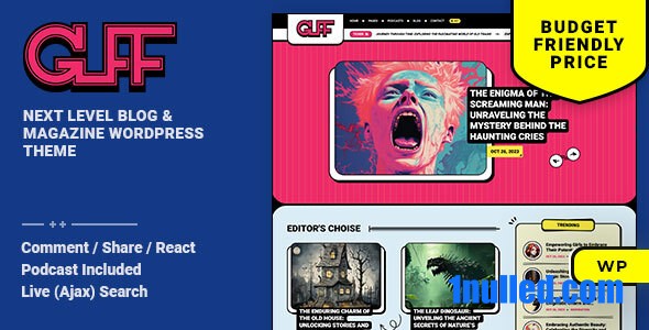 Guff v1.0.2 Nulled - Тема WordPress для личного блога и журнала