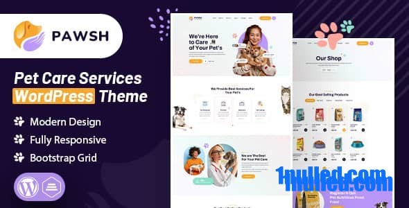 Pawsh v1.0 Nulled - Тема WordPress «Услуги по уходу за домашними животными»