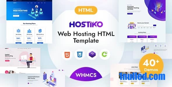 Hostiko Nulled - Хостинг HTML-шаблона WHMCS с изометрическим дизайном