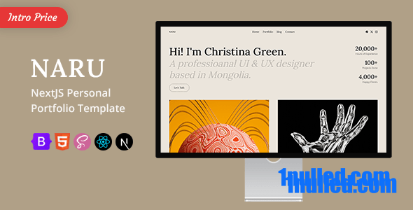 Naru Nulled - Шаблон личного портфолио NextJS