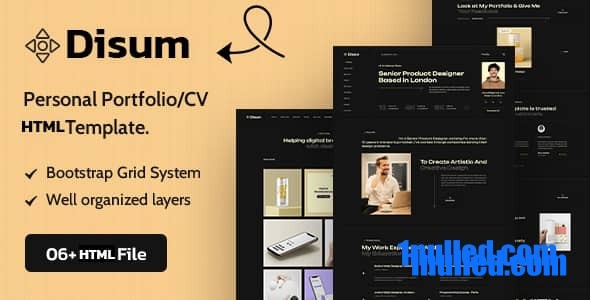 Disum Nulled - HTML-шаблон личного портфолио