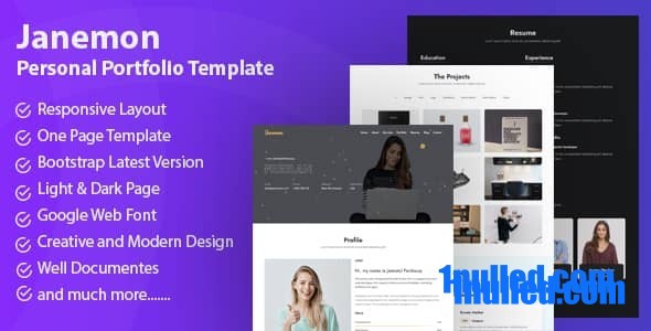 Janemon Nulled - Шаблон личного портфолио
