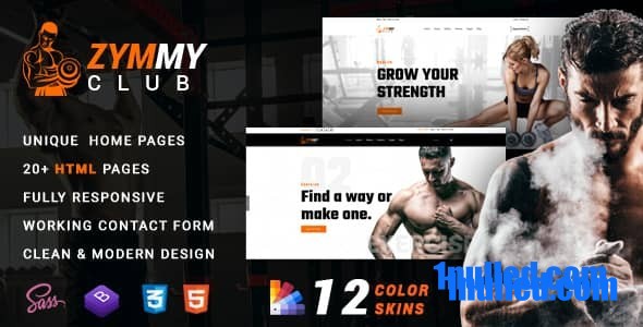 Zymmy Nulled - HTML-шаблон для фитнес-зала